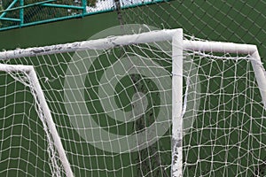 Outdoor futsal court on sunny day