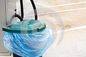 Outdoor Garbage Bin With Bag close up