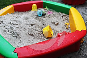 Outdoor garden toys for children in sandpit