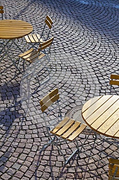 Outdoor German cafe seating