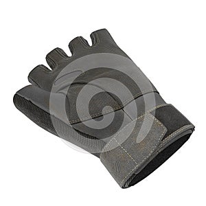 Outdoor Half Finger Assault Soldier Glove on white. 3D illustration