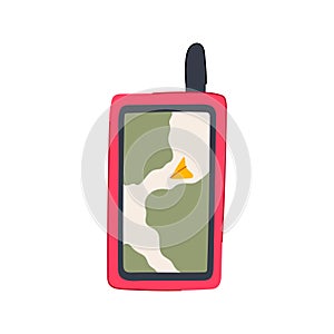 outdoor handheld gps cartoon vector illustration