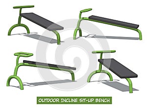 Outdoor Incline Sit-Up Bench. photo