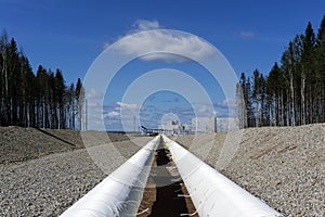 Outdoor industrial pipeline