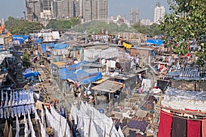 Outdoor laundry in Mumbai