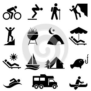 Outdoor leisure and recreation icons