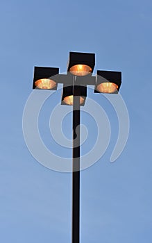 Outdoor Light Pole with four fixtures