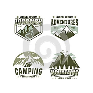 Outdoor logo and Mountain badge set