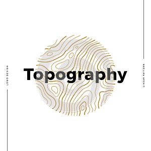 Outdoor logo of topographic line map. Wood rings, vector line pattern of shape countour. Outline pattern for outdoor