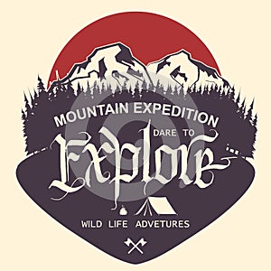 Outdoor Mountain expedition typography