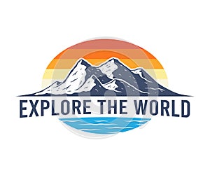 Outdoor mountain explore logo design