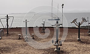 Outdoor natural gym with sea views