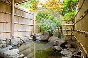 Outdoor onsen, japanese hot spring photo