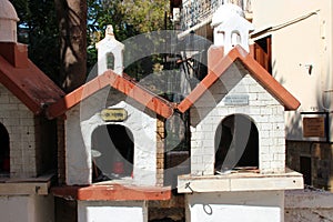 outdoor orthodox altars in chania in crete (greece)