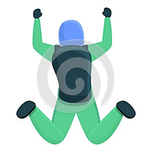 Outdoor parachuting icon, cartoon style