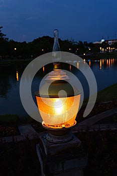 The outdoor park in night light