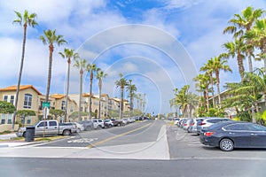 Outdoor parking spaces near the buildings at Carlsbad, San Diego, California