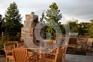 Outdoor patio and cooktop