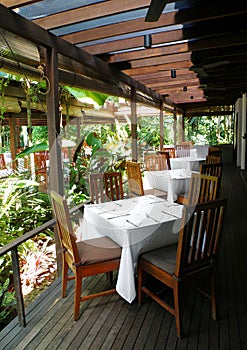 Outdoor patio restaurant dining