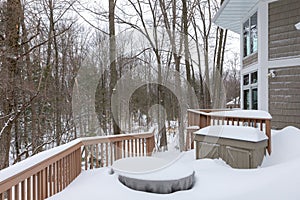 Outdoor Patio Under Deep Snow