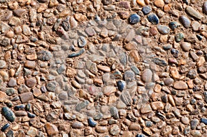 Outdoor pebble paving