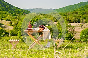 Outdoor picnics in the mountains