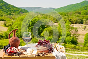 Outdoor picnics in the mountains