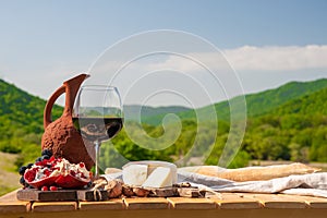 Outdoor picnics in the mountains