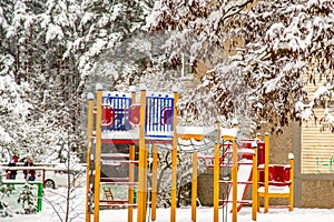 outdoor playground equipment in winter