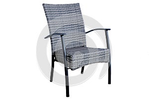 Outdoor Poly Rattan Dining Chair Isolated On White Background