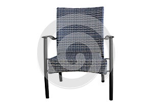 Outdoor Poly Rattan Dining Chair Isolated On White Background