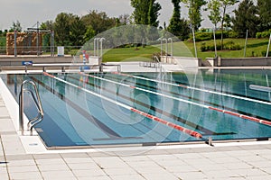 Outdoor pool lanes.