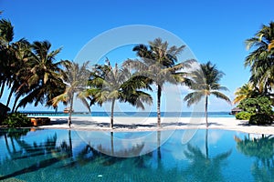 Outdoor pool in the Maldives