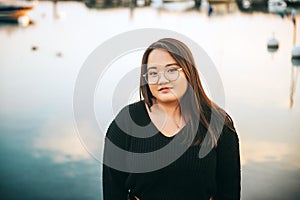 Outdoor portrait of beautiful asian girl