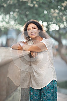 Outdoor portrait of a beautiful senior woman