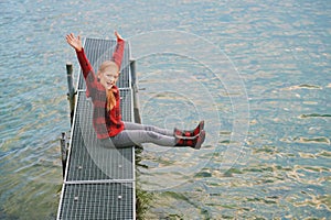 Outdoor portrait of cute little girl