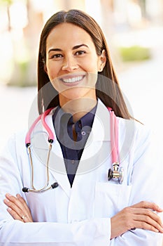 Outdoor Portrait Of Female Doctor