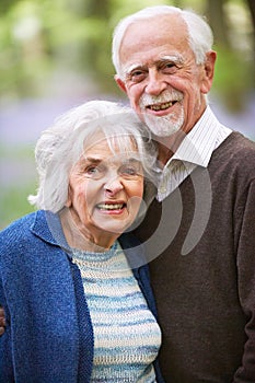 Outdoor Portrait Of Happy Senior Couple