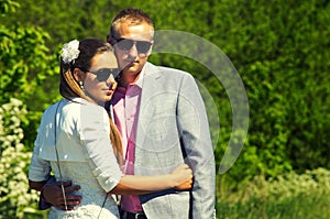 Outdoor portrait of loving couple