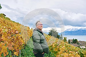 Outdoor portrait of middle age 55 - 60 year old man