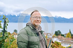 Outdoor portrait of middle age 55 - 60 year old man