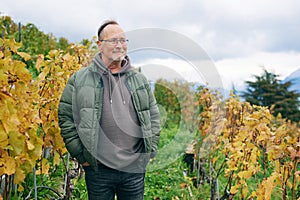 Outdoor portrait of middle age 55 - 60 year old man