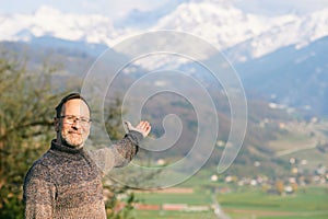 Outdoor portrait of middle age man