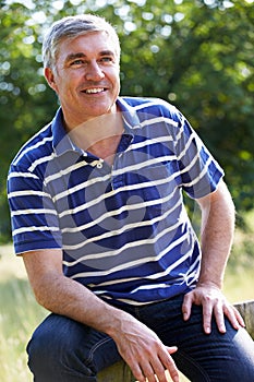 Outdoor Portrait Of Middle Aged Man