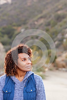 Outdoor Portrait Of Serious African American Senior Woman With Mental Health Concerns