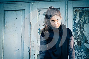 Outdoor portrait of a teenage girl