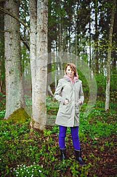 Outdoor portrait of a young cute woman