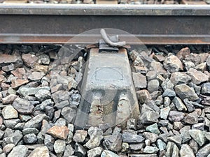 Outdoor Railway with concrete sleepers