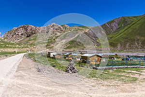 Outdoor restaurant near Xinaliq village, Azerbaij