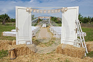 Outdoor rural wedding venue setting